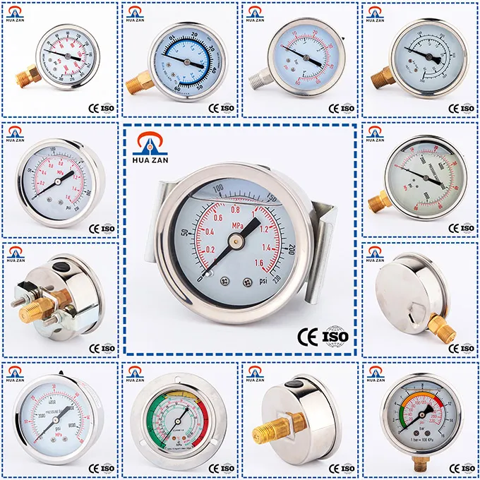 2.5 Inches Oil Filled Stainless Steel Pressure Gauge with Glass Lens