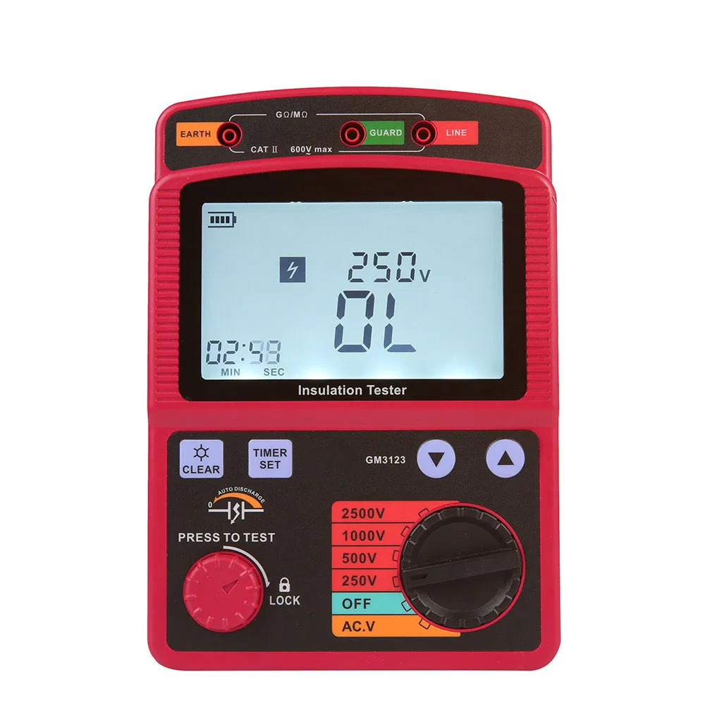 2500V Insulation Resistance Meter Digital Megohm-Meter Ohm Meter High Tension Megger AC Voltage Insulation Tester