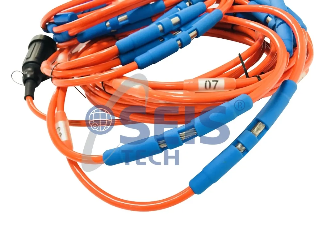 6/ 12/ 24 / 48 Channel Seismic Cable and Seismograph Cable for Seismic Imaging, Land Survey Refraction, Reflection, Masw, Mam, Vsp and Rayleigh Wave Survey