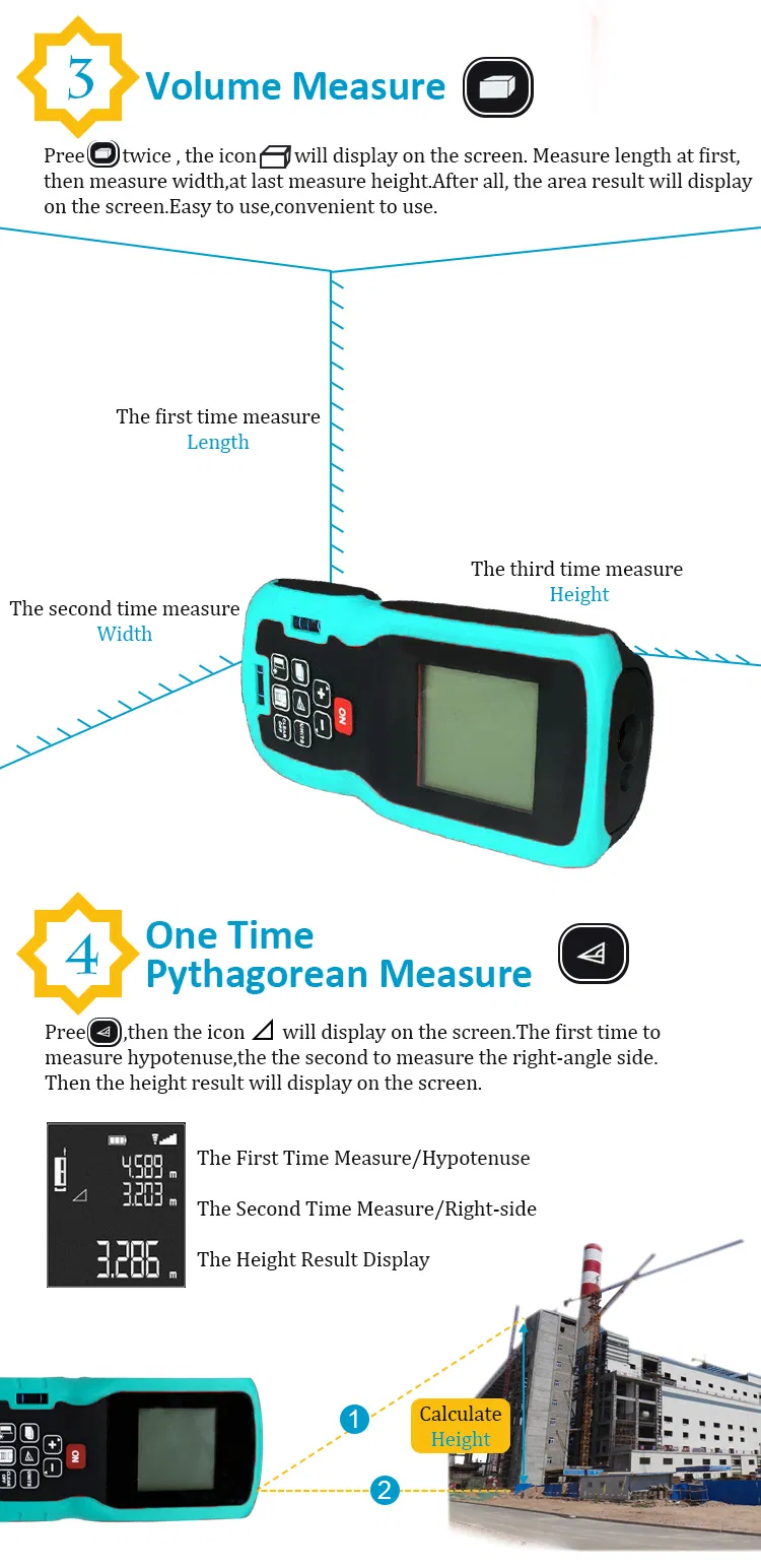 60m Cheap Price Digital Laser Distance Meter Display