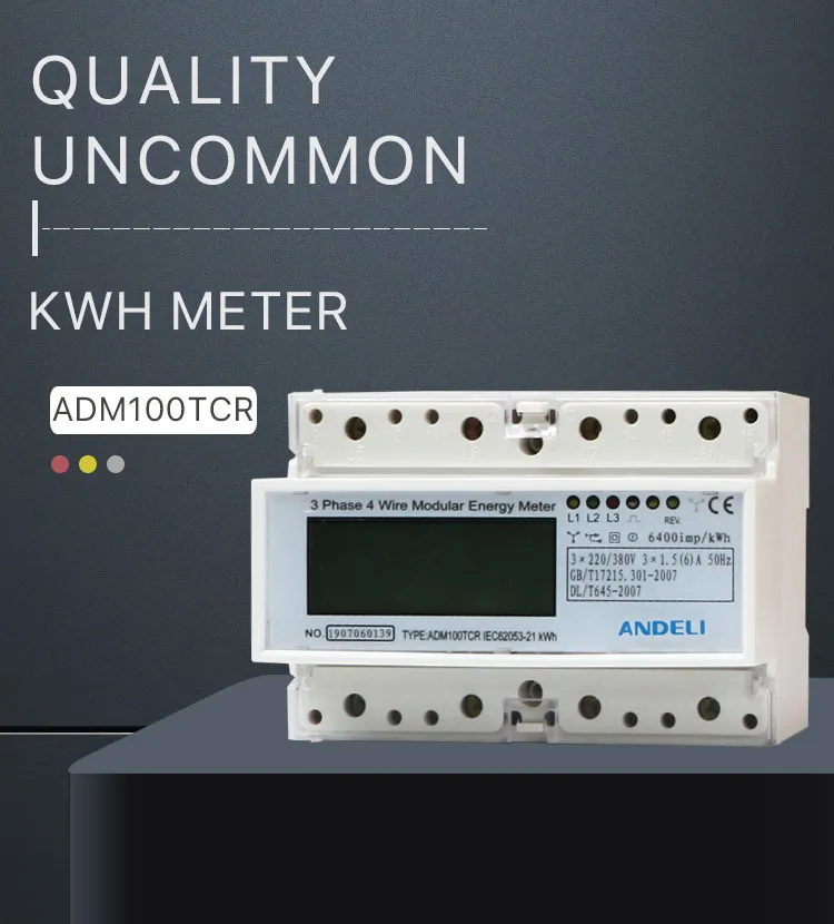 Adm100TCR 5-30A Three Phase Energy Meter Andeli Kwh