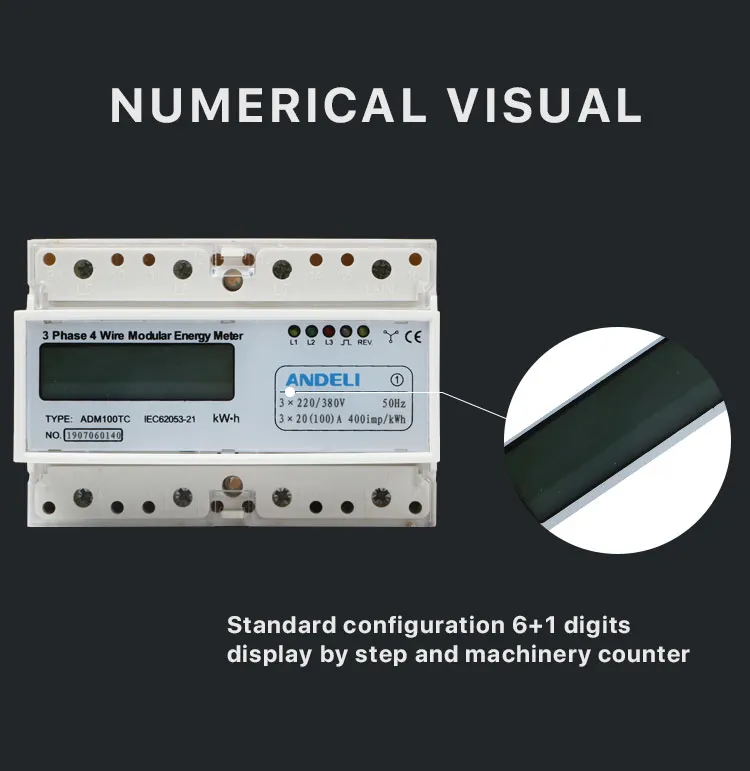 Andeli Adm100tc 1.5-6A Three Phase Energy Meter