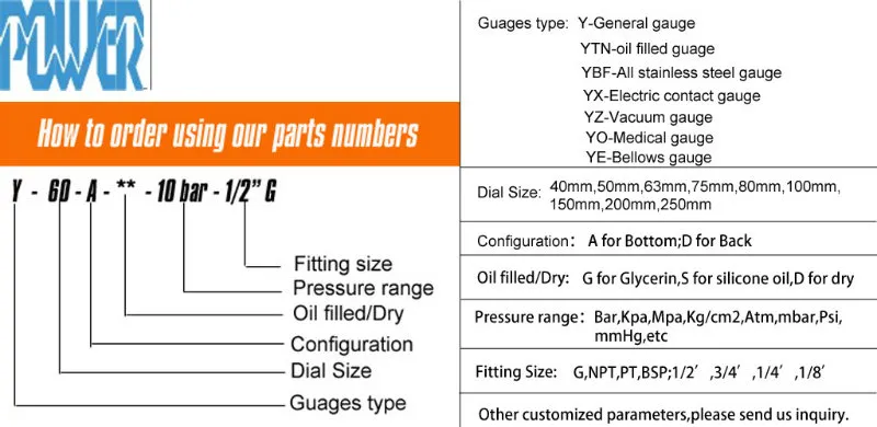 Back Connection 1/8 PT 40mm -100kpa Vacuum Gauge