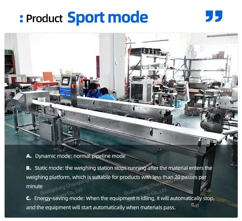 Belt Dynamic Weighing Machine Food Online Weight Sorting Machine Checkweigher with Rejection Device