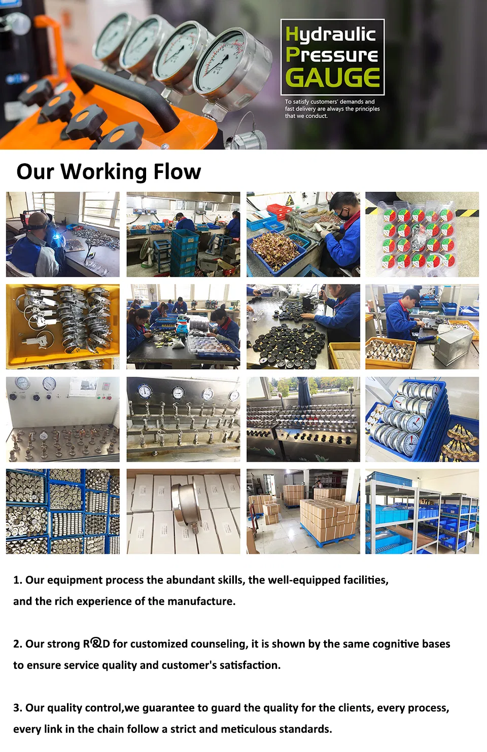 Black Steel Case Pressure Gauges with Red Adjustable Pointer