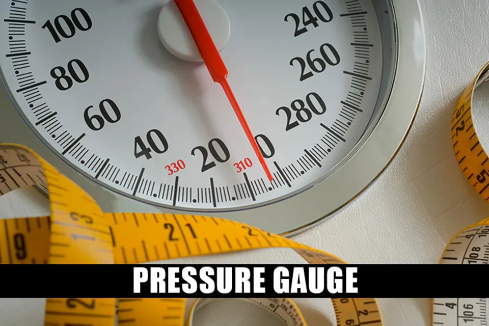 Black Steel Case Pressure Gauges with Red Adjustable Pointer