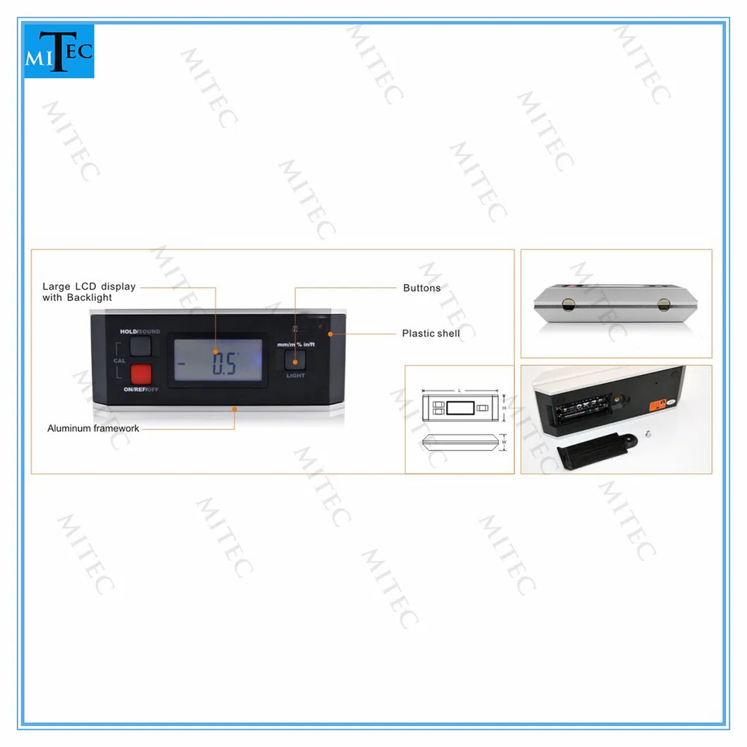 China Factory Angle Finder Digital Level Bevel Protractor 0~360 Degree with Backlight