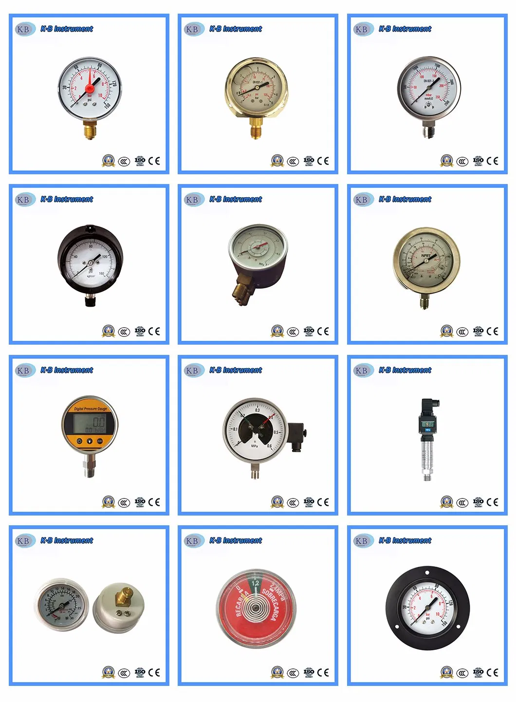 China Manufacture Hot-Sale Two Pointers Cheap All Stainless Steel Pressure Gauge