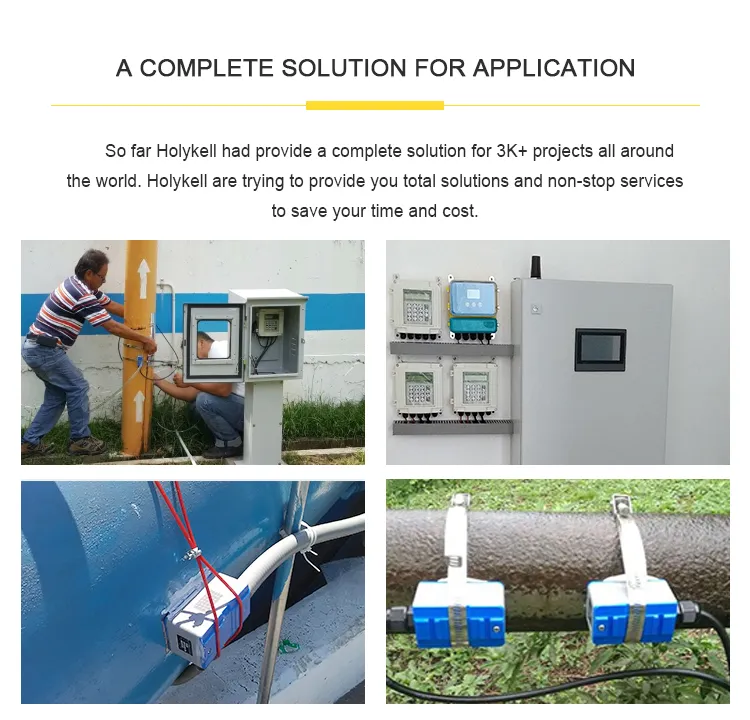 Digital Liquid Flowmeter RS485 DN300 Large Diameter Clamp on Wall Mounted Flanged Inline Heat Water Ultrasonic Flow Meter Sensor