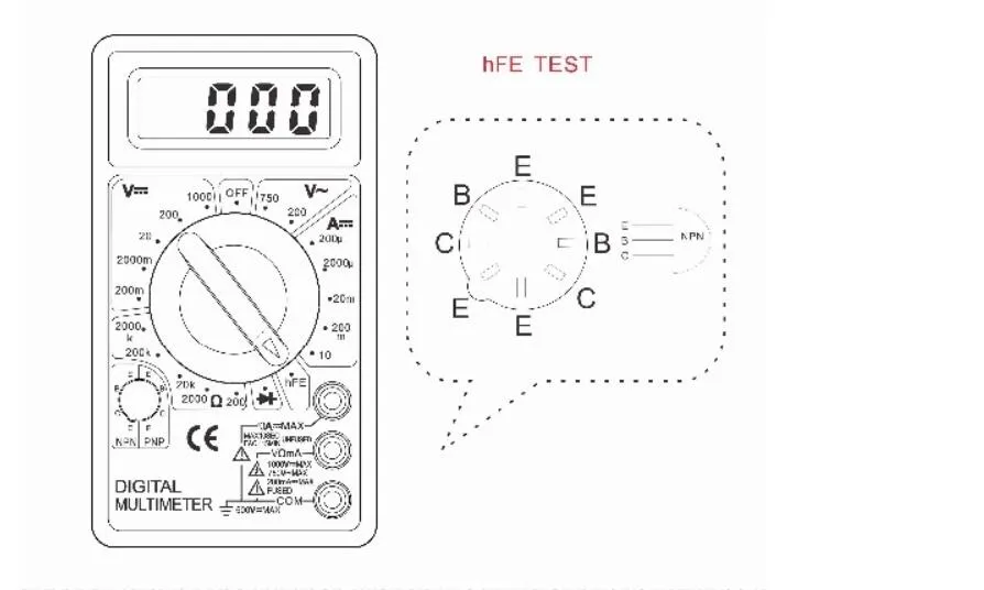 Digital Multimeter Dt830b with Removable Battery Cover