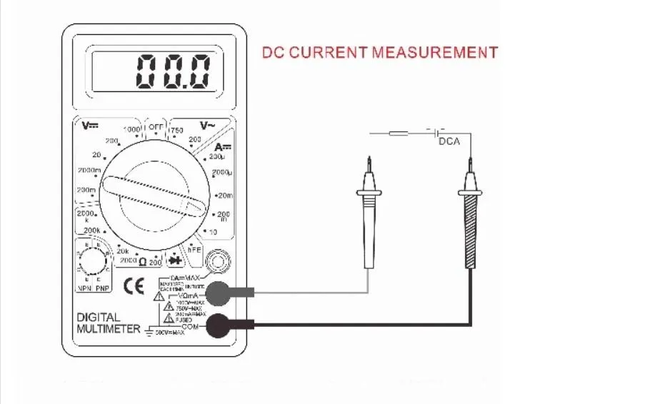 Digital Multimeter Dt830b with Removable Battery Cover