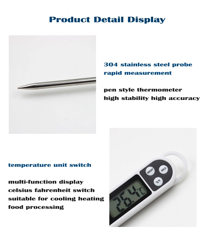 Digital Waterproof Food Thermometer with Stainless Steel PT300