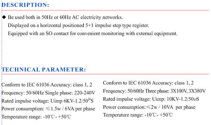 DIN Rail Kilowatt Hour Meter