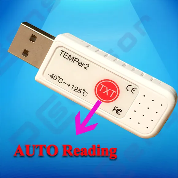 Double Sensor Computer USB Thermometer with Email Alarm -40~+120 Celsius