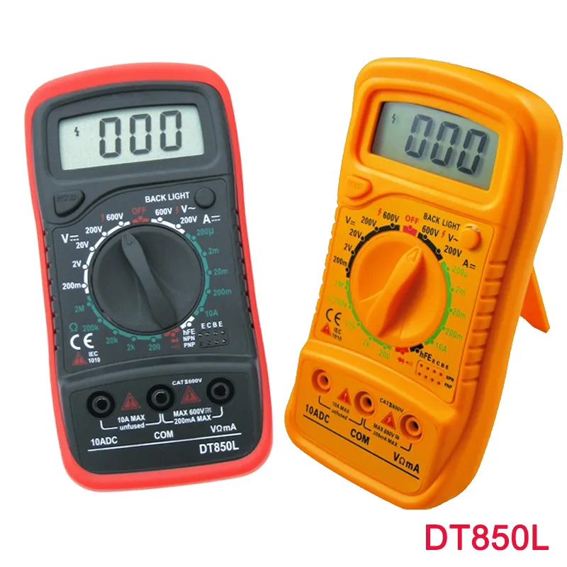 Dt850L/XL830L/Mas830L Red/Yellow LCD Digital Multimeter Voltmeter Ammeter Ohmmeter AC/DC Volt LCD Tester Meter
