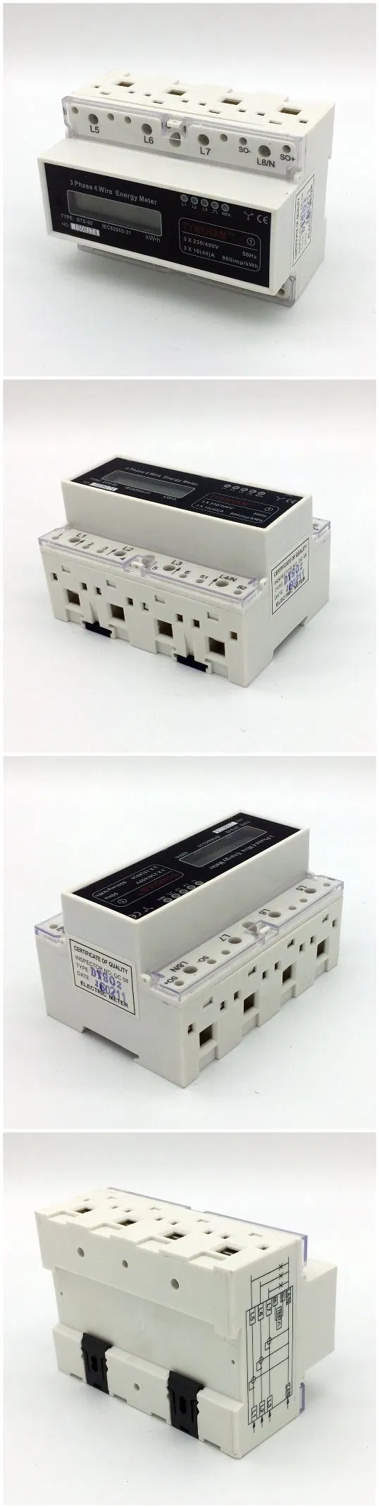 Dts-4L Three Pahse DIN Rial Energy Meter LCD Type