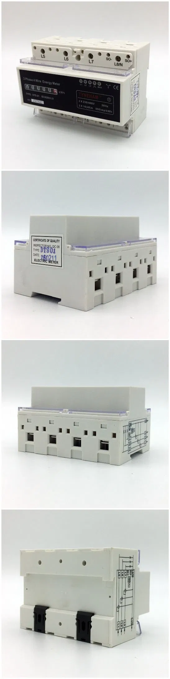 Dts-4r Three Phase Four Wire DIN Rial Kwh Meter