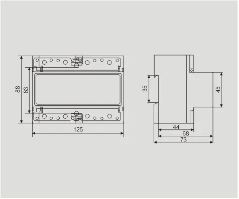 Dts-4r Three Phase Four Wire DIN Rial Kwh Meter