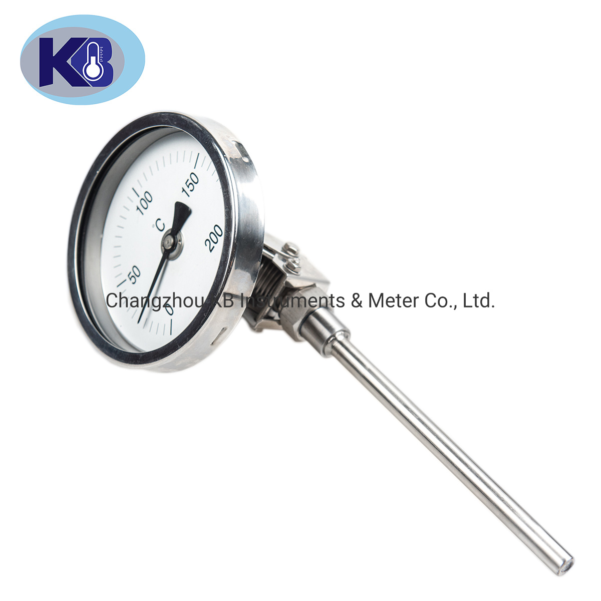 Dual Scale 0-120 Celsius Dial Size 4 Inch Bimetal Thermometer Back Connection