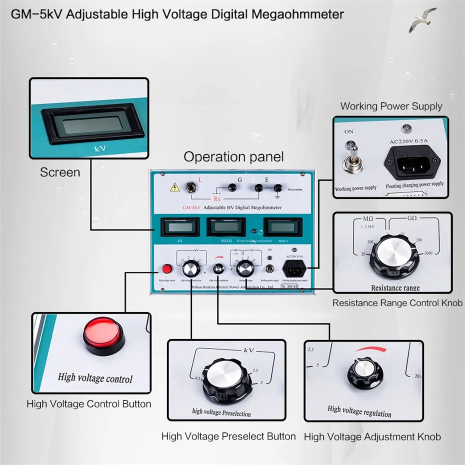 GM-5kv Highest Quality Megohm Meter Electrical Insulation Resistance Tester (5kv)