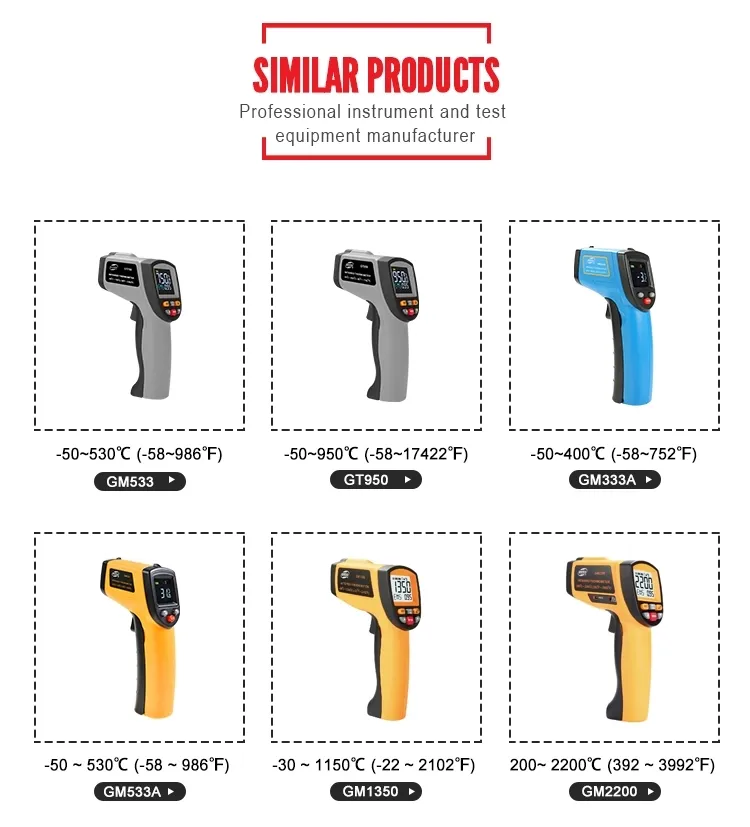 Gt950 Color Screen Infrared Thermometer -50 to 950c/-58 to 1742f