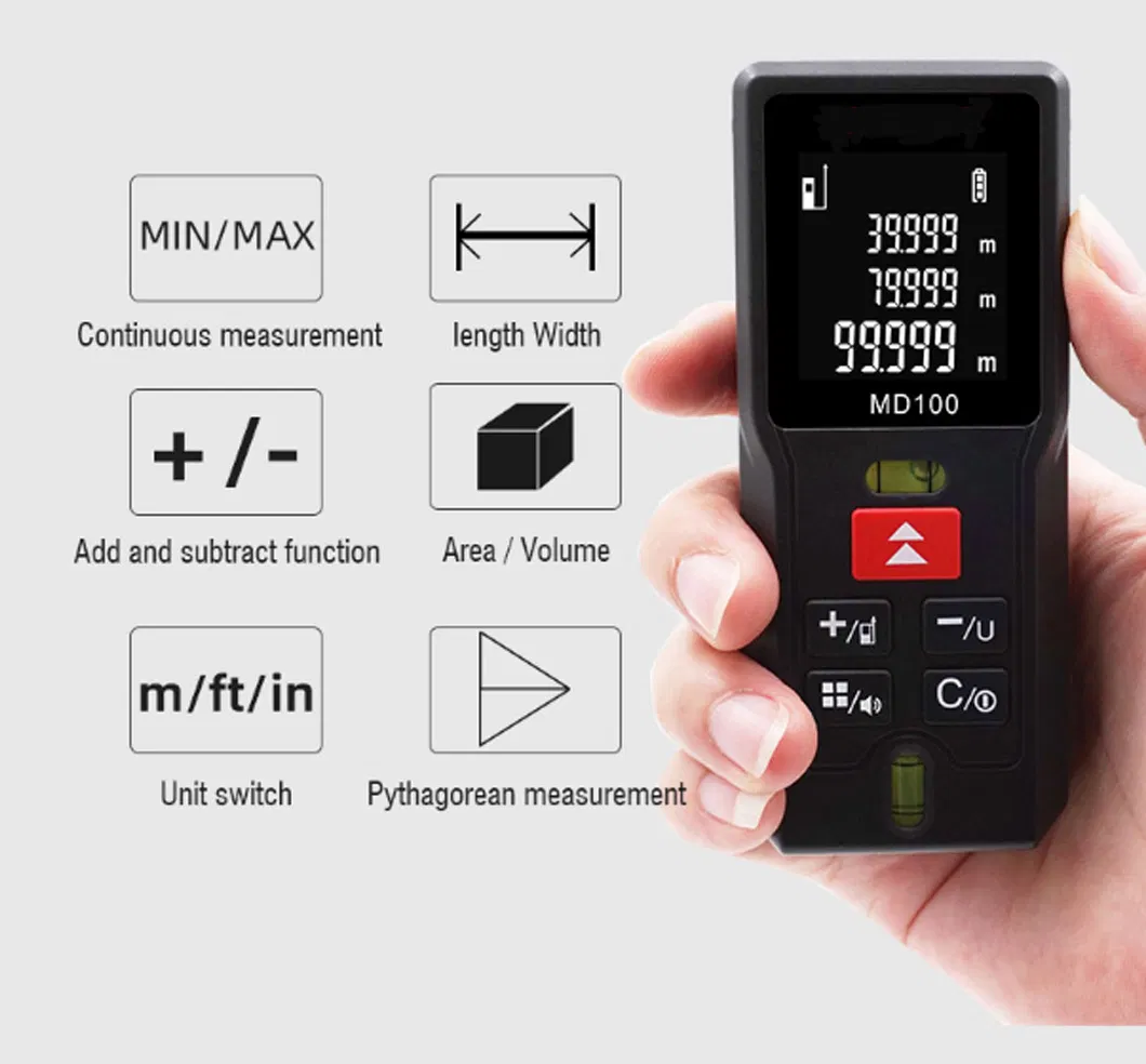 Handheld Distance Measure Laser Rangefinder MD80