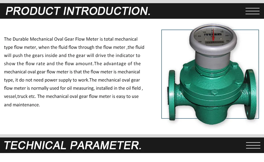 High Accuracy Oval Gear Flowmeter Flow Meter for Heavy Oil, Bunker, Diesel
