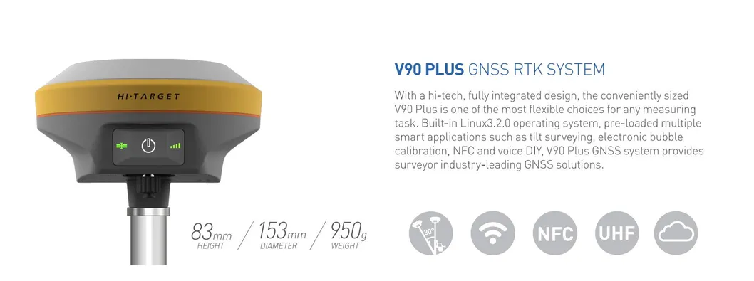 High Accuracy Positioning Measuring GPS Bds Glonass V90 Plus Gnss