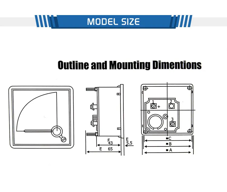 High Quality Square Meter Voltmeter 72 AC600V