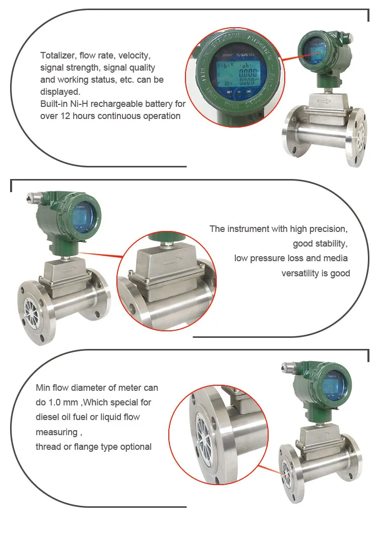 Holykell Dn20~Dn300 Intelligent Turbine Fuel Oil Diesel Flow Meter