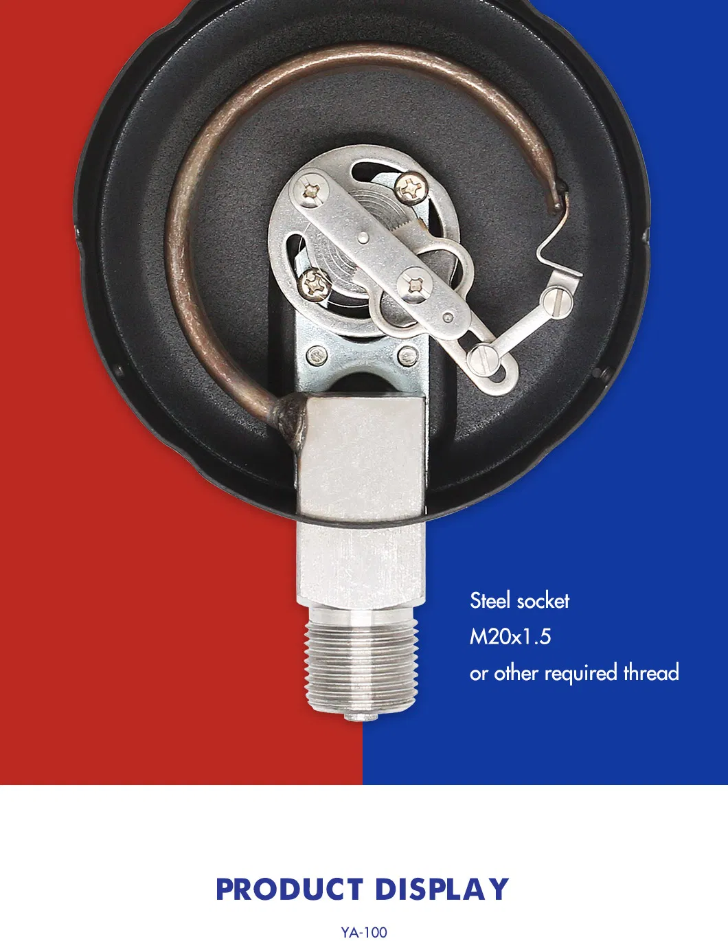 Hongqi&reg; Welding Mechanical Pressure Gauge Refrigeration Measuring Meter Ammonia Media Testing Instrument Pointer Indicator Instrument Factory