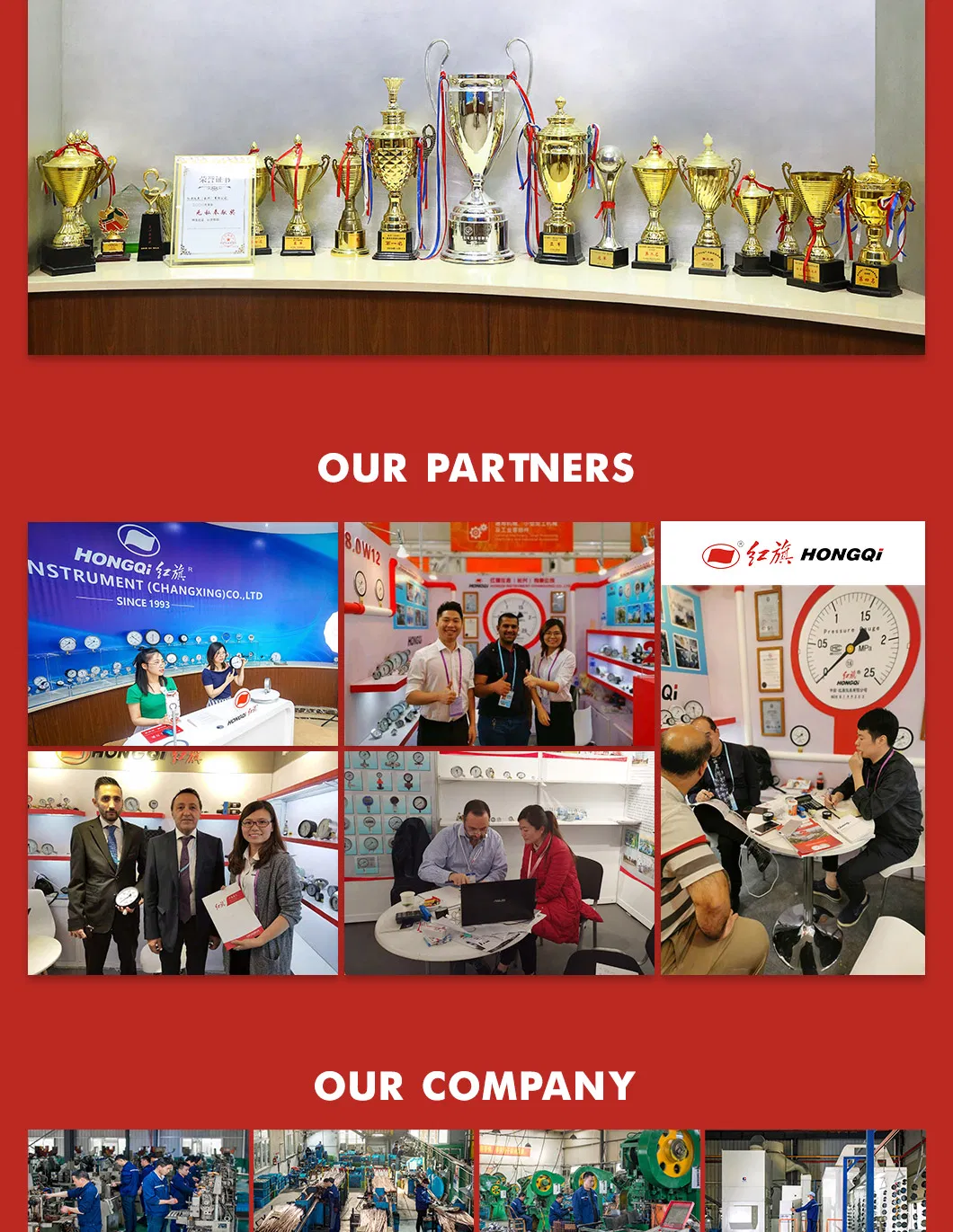 Hongqi&reg; Welding Mechanical Pressure Gauge Refrigeration Measuring Meter Ammonia Media Testing Instrument Pointer Indicator Instrument Factory