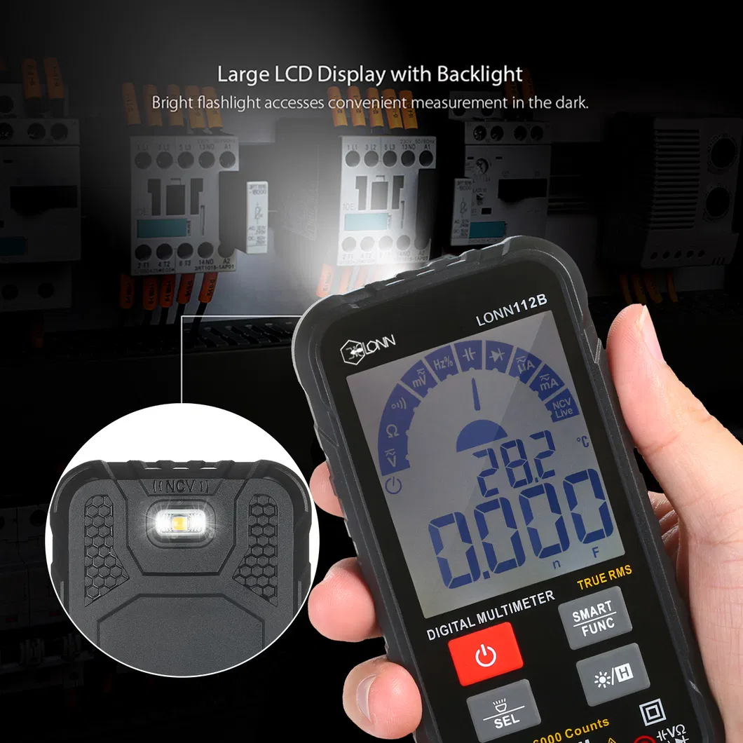 Ht112B 6000 Counts AC DC Voltage Current RMS AMP Ohm Diode Continuity Digital Multimeter