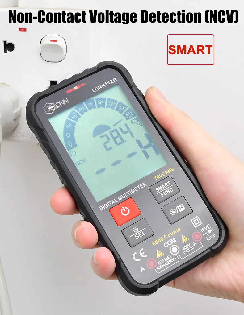 Ht112B 6000 Counts AC DC Voltage Current RMS AMP Ohm Diode Continuity Digital Multimeter