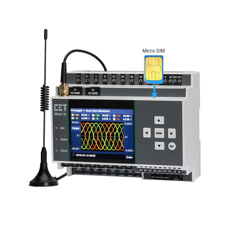 iMeter D7 35mm DIN Rail Three-Phase Power Quality Analyzer RS-485 Ethernet Modbus TCP HTTP Optional 4G Connection