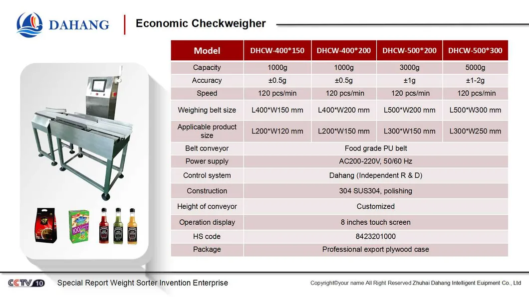 in-Motion Weight Check Machine with Hbm Load Cell