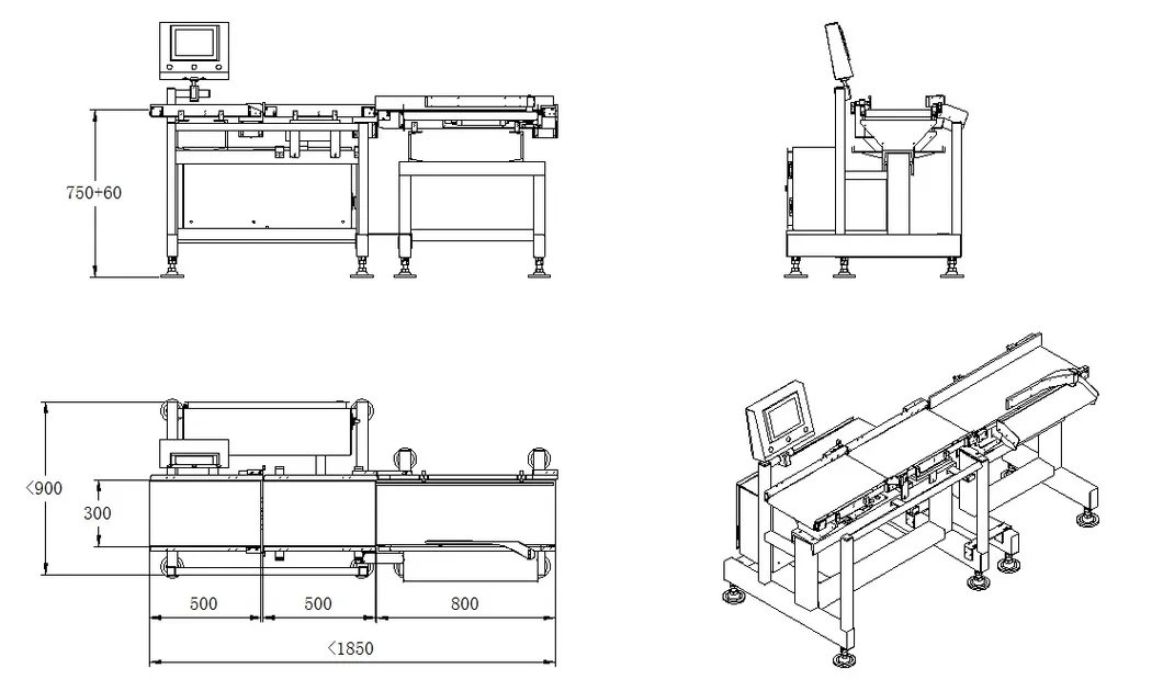 in-Motion Weight Check Machine with Hbm Load Cell