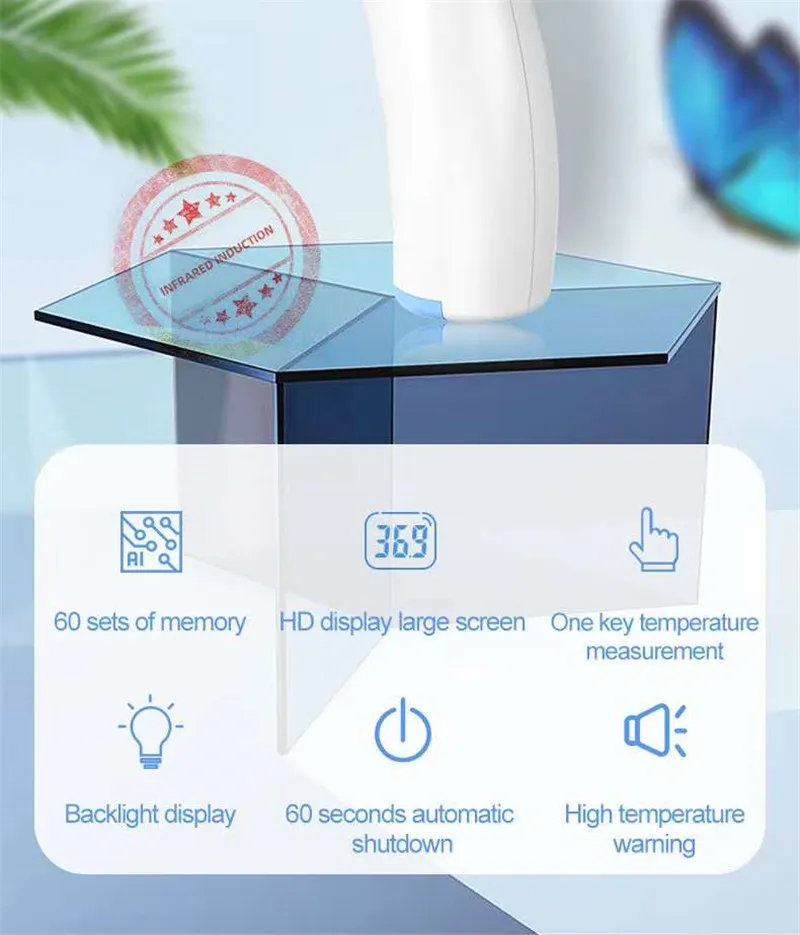 Infrared Thermometer Non-Contact Remote Digital Electronic Temperature Test Fever Alarm Termometro for Body Adult Human Children