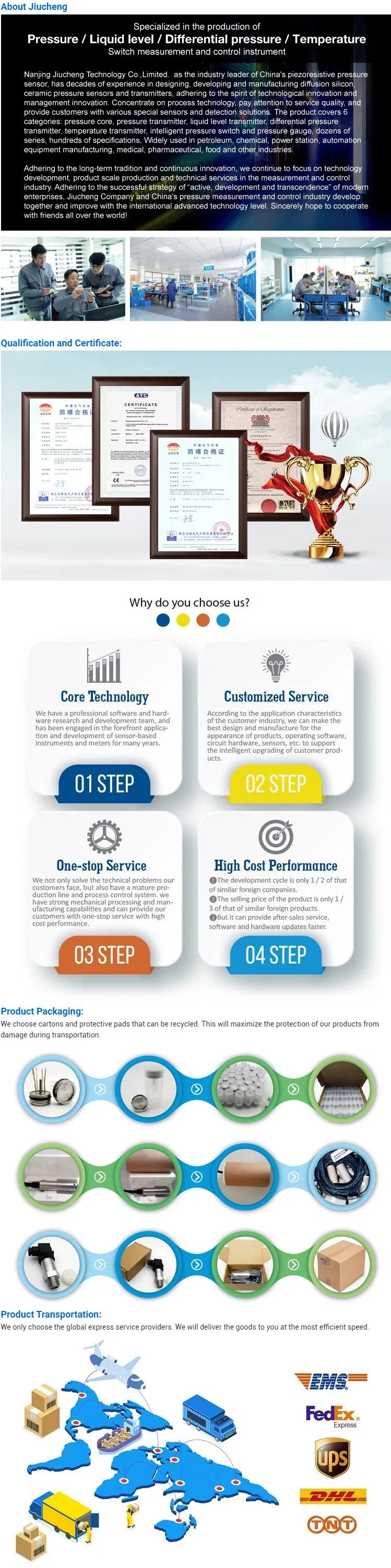Jc Series Oil / Water / Gas / Air Digital Pressure Gauges Meters and Manometer