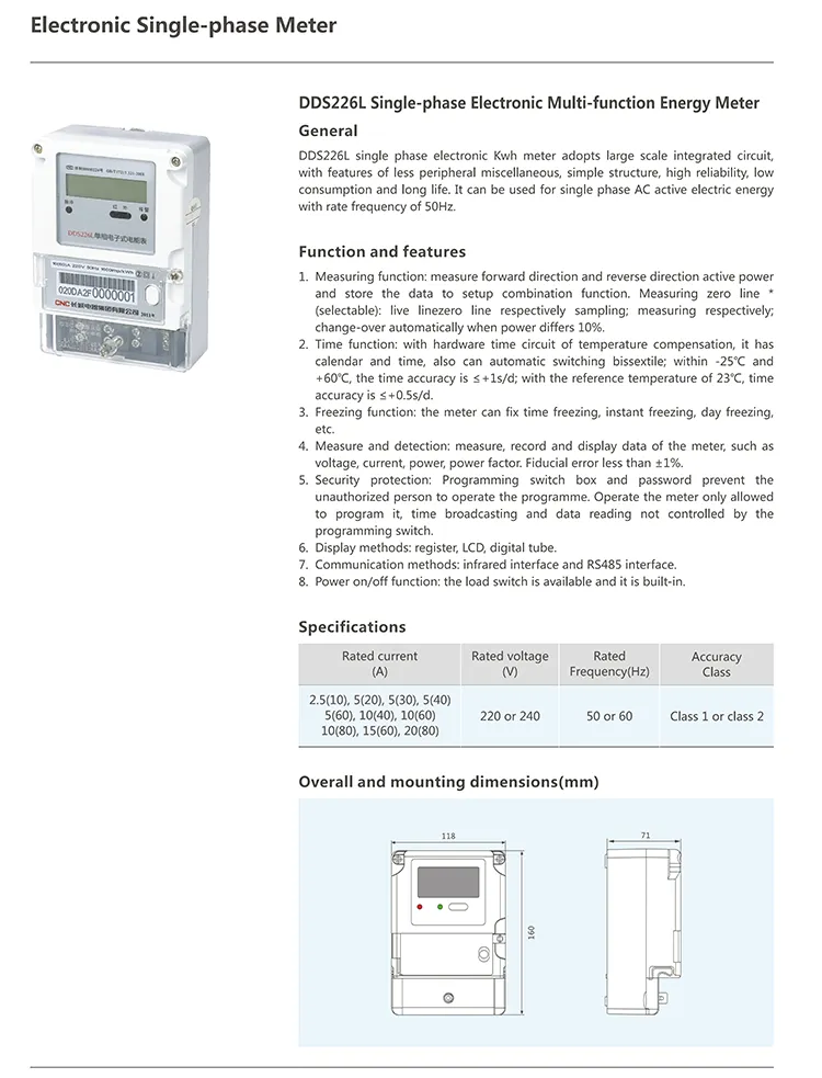 Multi-Function Kwh Meter Energy Electric