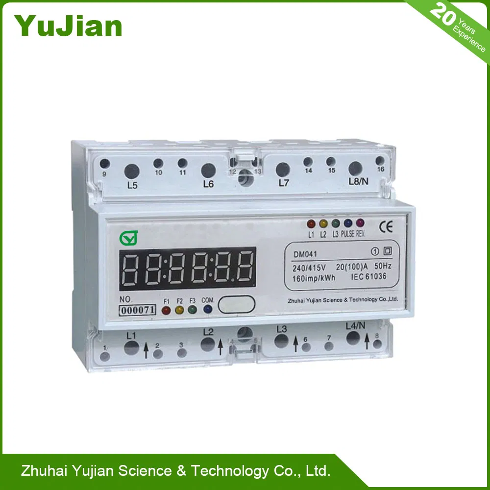 Multi-Rate Watt-Hour Meter with DIN Standard Rail Installation 3*100V