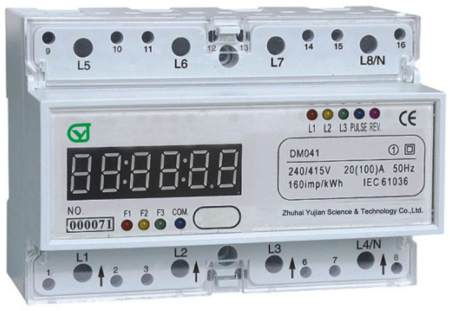 Multi-Rate Watt-Hour Meter with DIN Standard Rail Installation 3*100V
