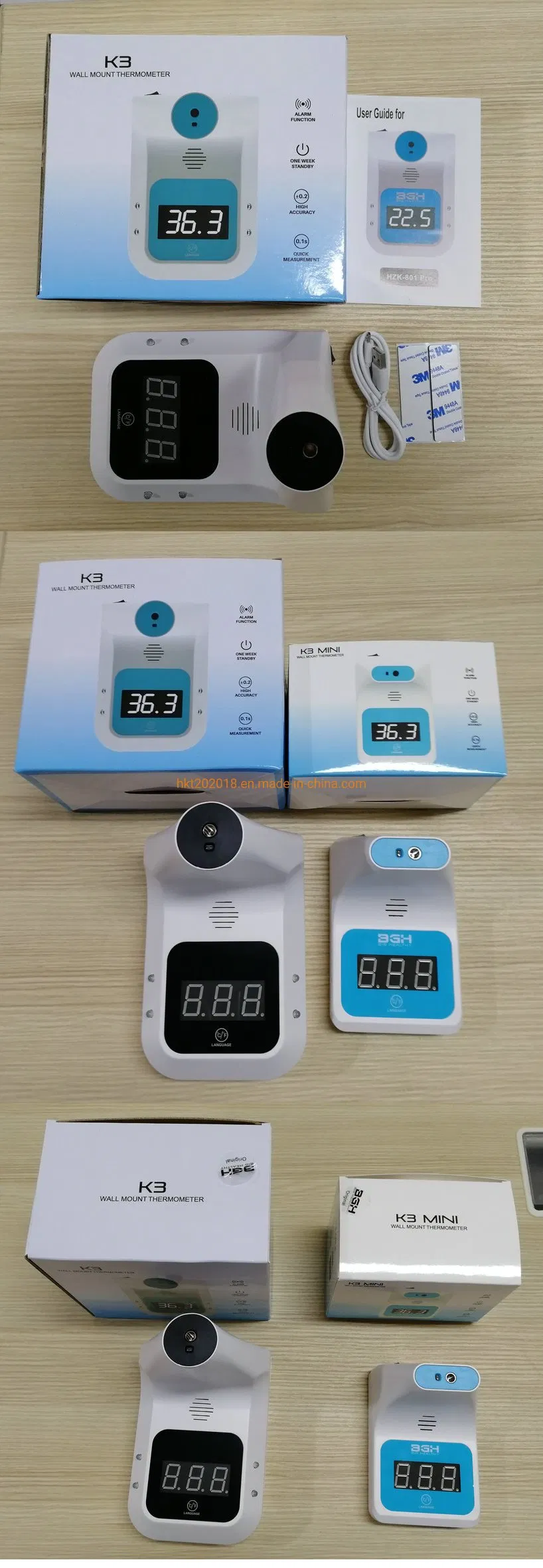 Noncontact Thermometer for Entrance Temperature Test New K3 Digital Thermometer