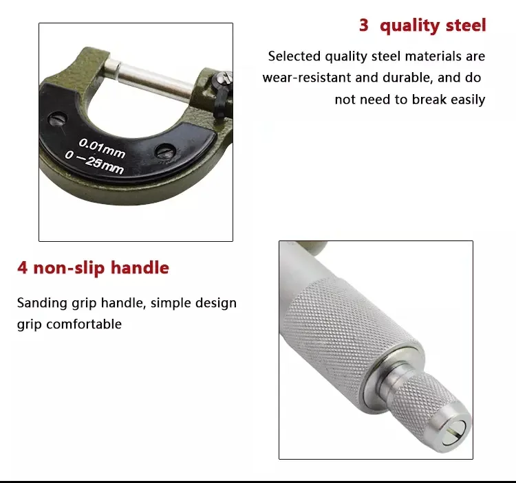 Outsider Micrometer 0-25mm/25-50mm/50-75mm/75-100mm High Precision Spiral Micrometer