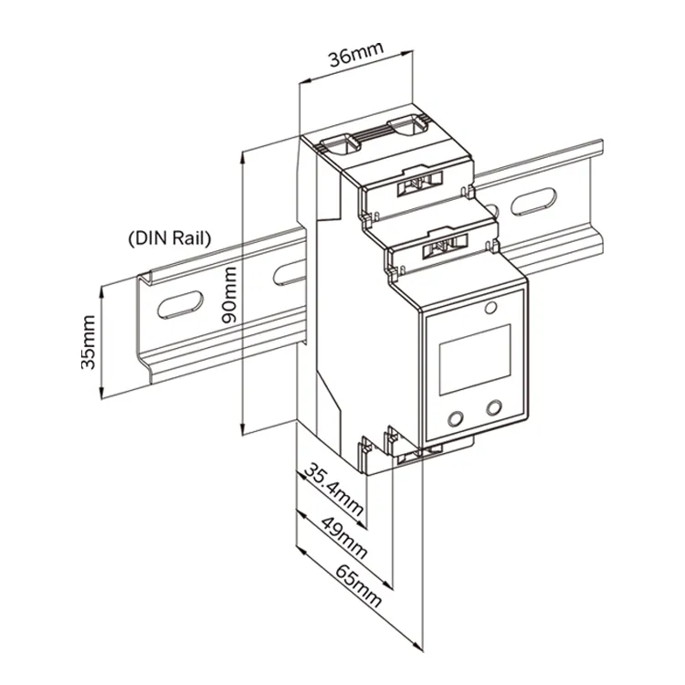 PMC-220 35mm DIN Rail Self-Powered Single-Phase Multifunction Meter for Electric Energy Measurement with RS-485 Modbus RTU