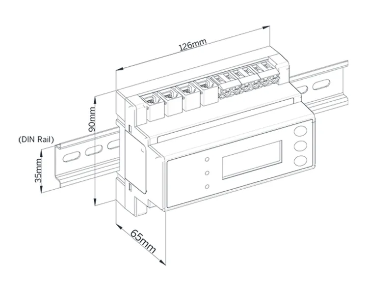 PMC-512-A 35mm DIN Rail Class 1 AC Multi-Circuit 12 Channels Power Monitor RS-485 and Analog Input