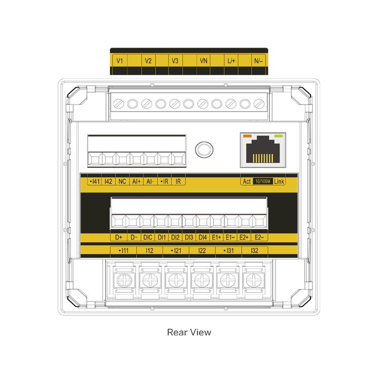 PMC- 53A -E DIN96 Class 0.5S Three-Phase Multifunction Energy Meter with Ethernet and 2 Solid-State Outputs