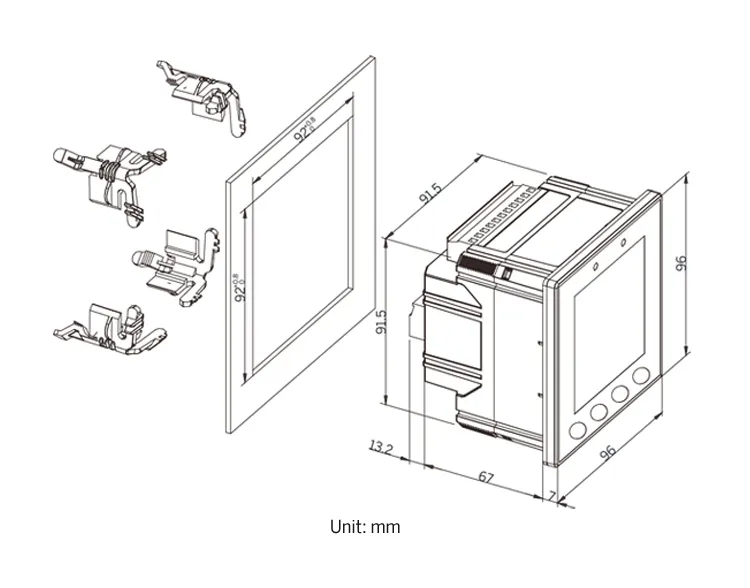 PMC-53A-E DIN96 Class 0.5S Three-Phase Multifunction Energy Meter with Ethernet and Modbus RTU