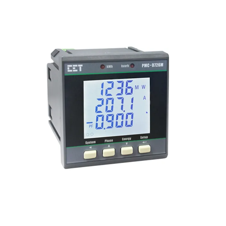PMC-726M DIN72 Low-Cost Three-Phase Multifunction Meter for Voltage Watt-hour Measurement with LCD Optional 2 Solid-State Outputs