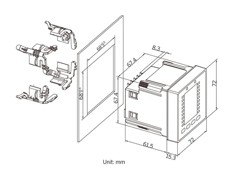 PMC-D726M DIN72 Three Phase 72*72 LED RS-485 Digital Voltage Energy Power Meter